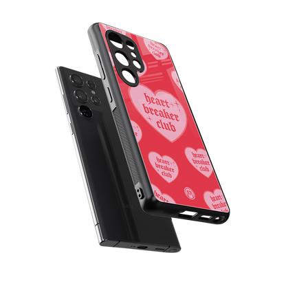 heart breaker club back phone cover | glass case for samsung galaxy s25 ultra