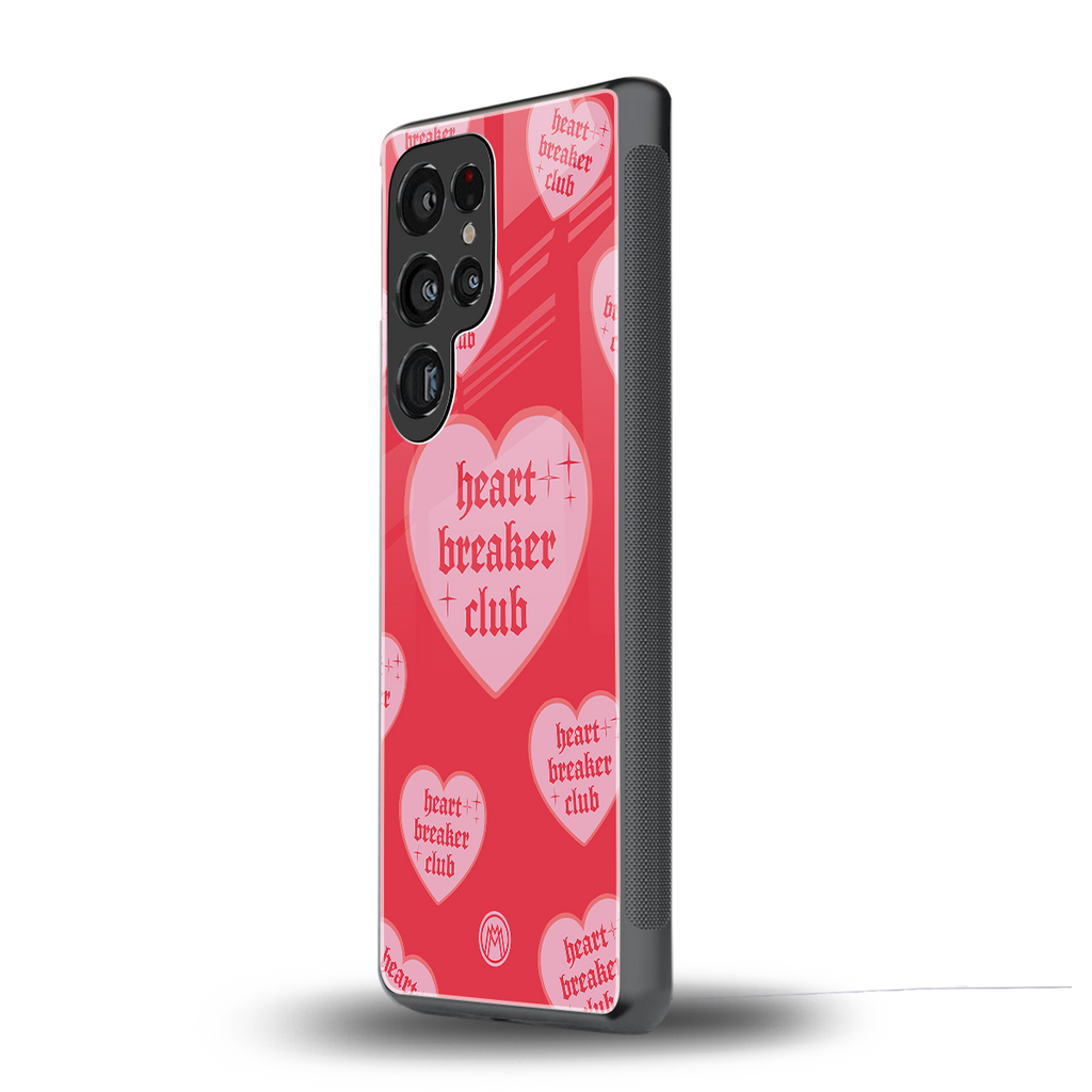 heart breaker club back phone cover | glass case for samsung galaxy s25 ultra