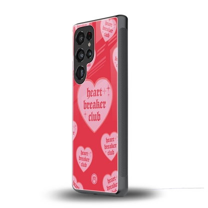 heart breaker club back phone cover | glass case for samsung galaxy s25 ultra
