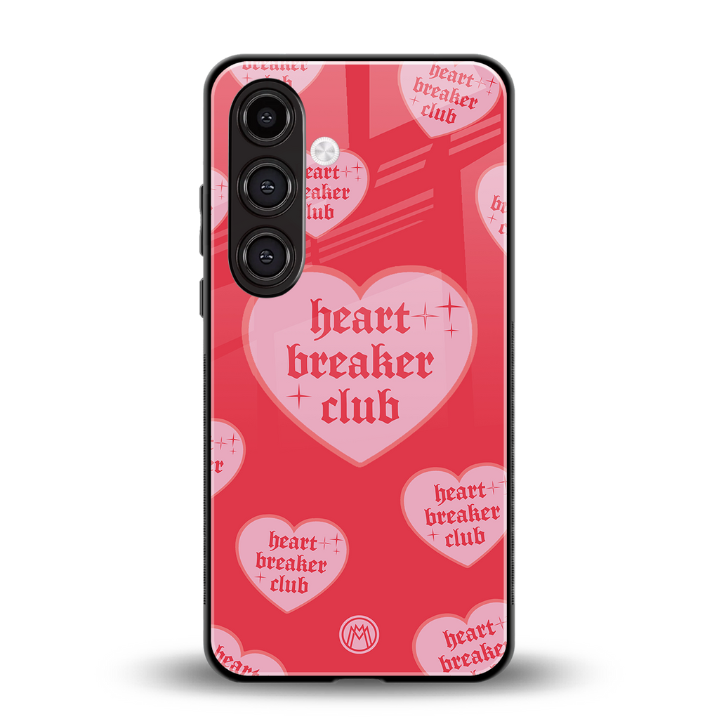 heart breaker club back phone cover | glass case for samsung galaxy s24