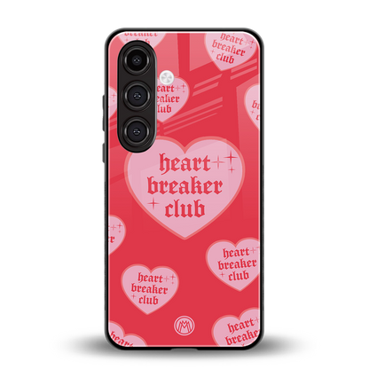 heart breaker club back phone cover | glass case for samsung galaxy s23 plus