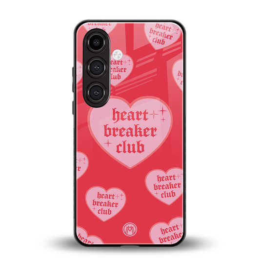 heart breaker club back phone cover | glass case for samsung galaxy s23 plus