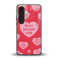 heart breaker club back phone cover | glass case for samsung galaxy s24 plus