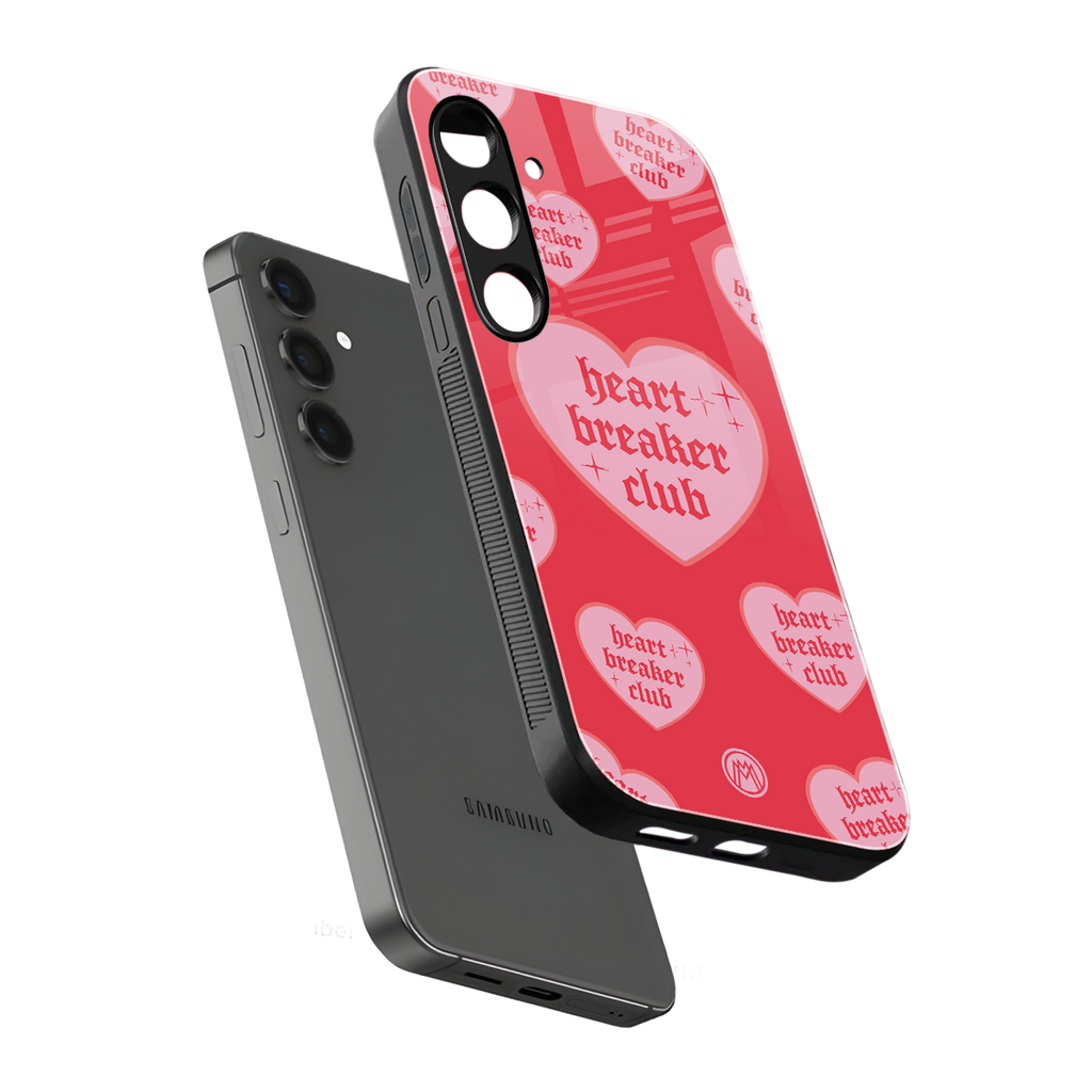 heart breaker club back phone cover | glass case for samsung galaxy s25