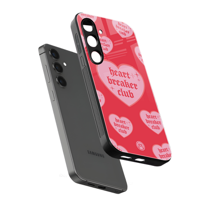 heart breaker club back phone cover | glass case for samsung galaxy s23 plus