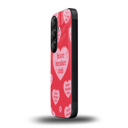 heart breaker club back phone cover | glass case for samsung galaxy s23 plus