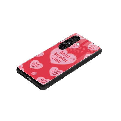 heart breaker club back phone cover | glass case for samsung galaxy s23 plus