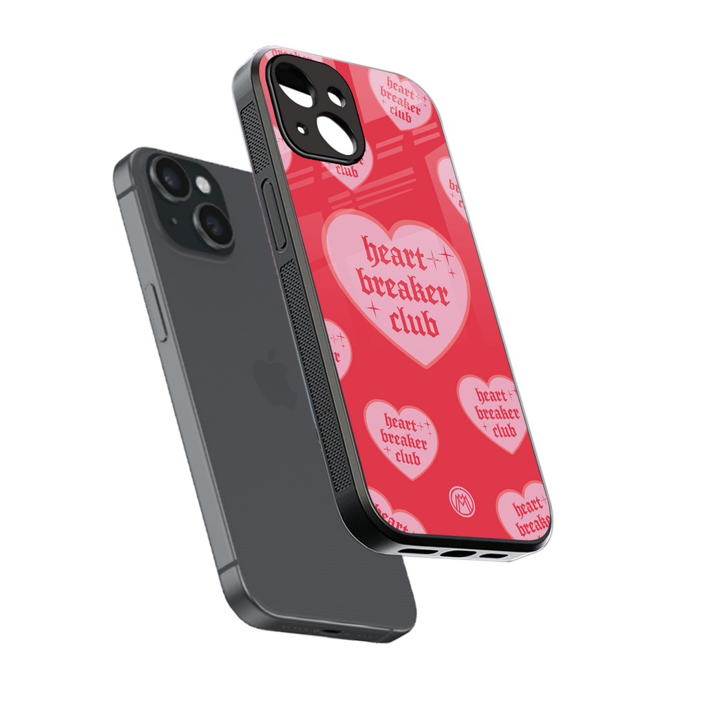 heart breaker club back phone cover | glass case for iphone 14