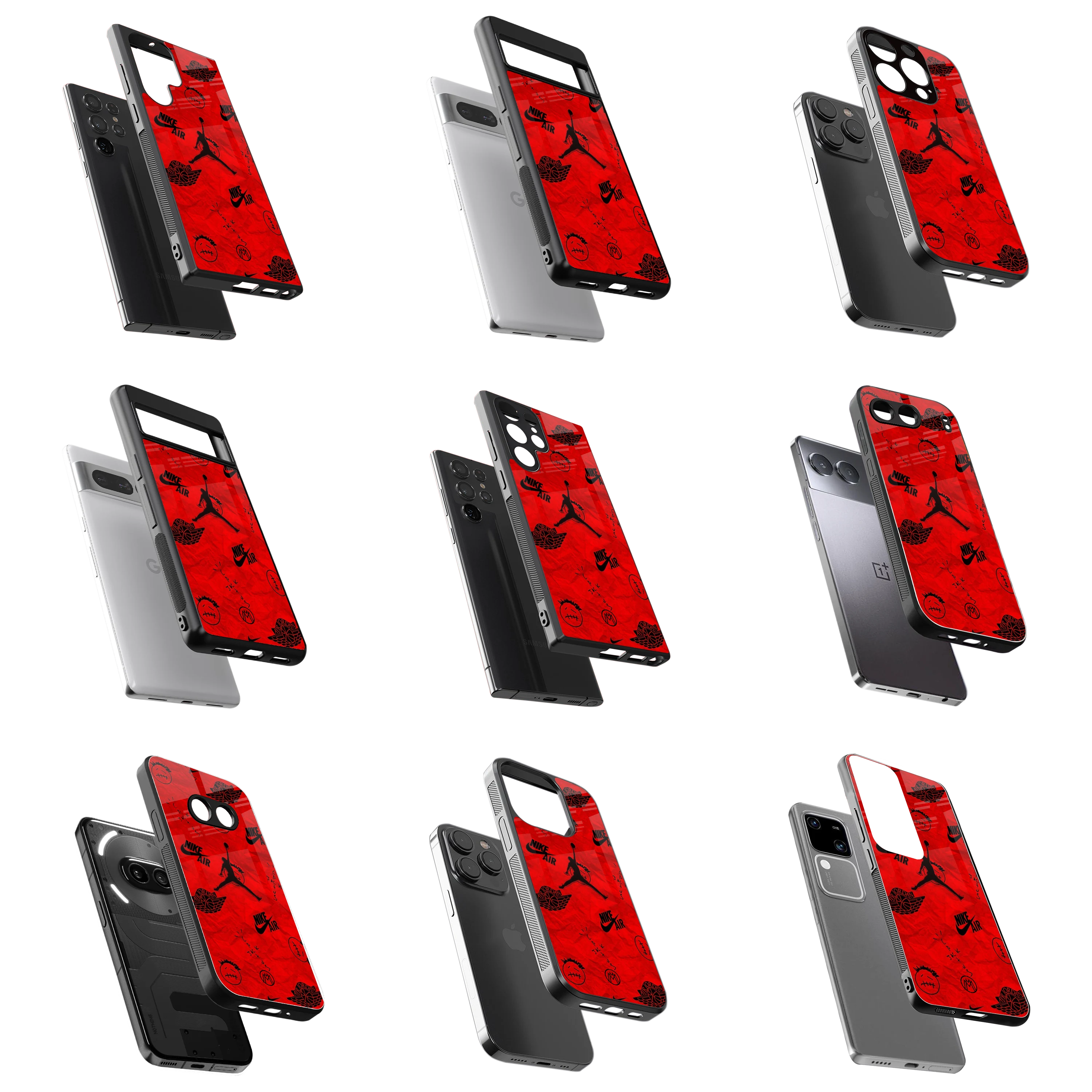 Durable Glass Back Mobile Case for iPhone, Samsung, OnePlus, Google Pixel, Redmi, Vivo, Oppo