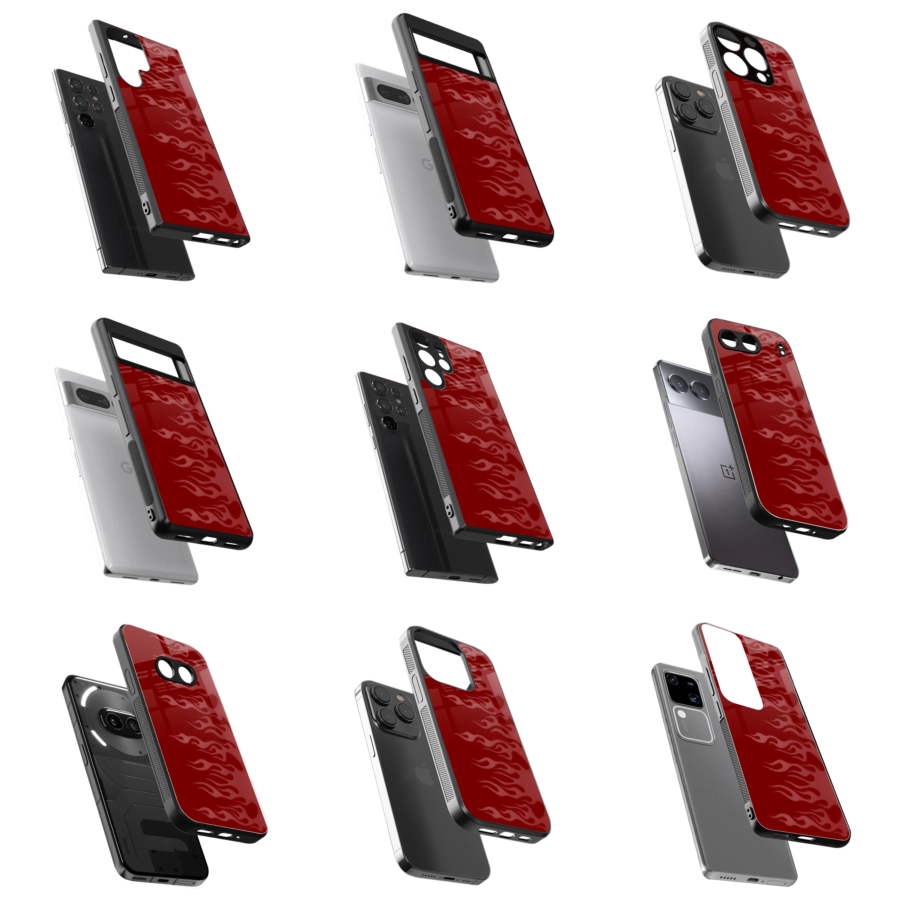 Durable Glass Back Mobile Case for iPhone, Samsung, OnePlus, Google Pixel, Redmi, Vivo, Oppo