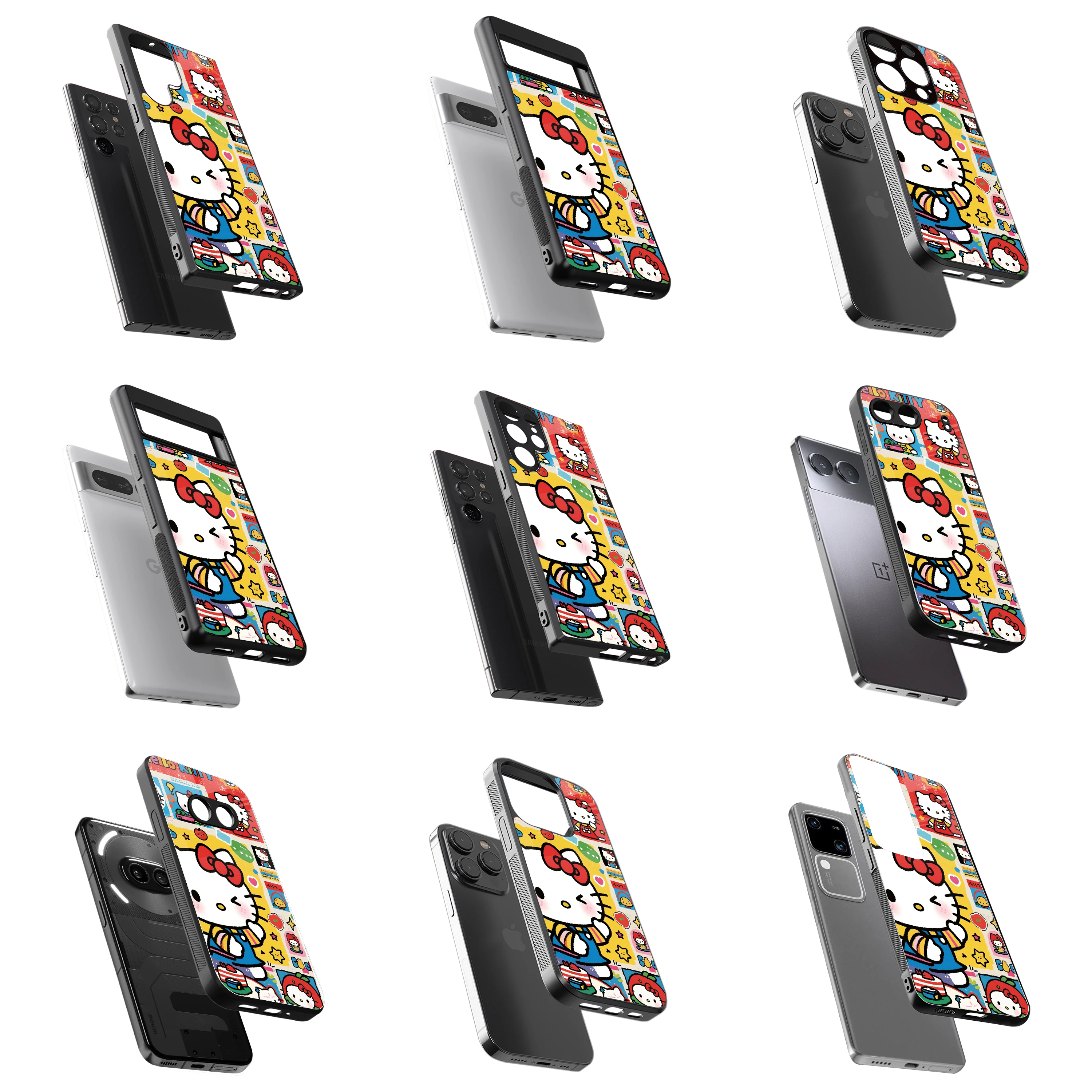 Durable Glass Back Mobile Case for iPhone, Samsung, OnePlus, Google Pixel, Redmi, Vivo, Oppo
