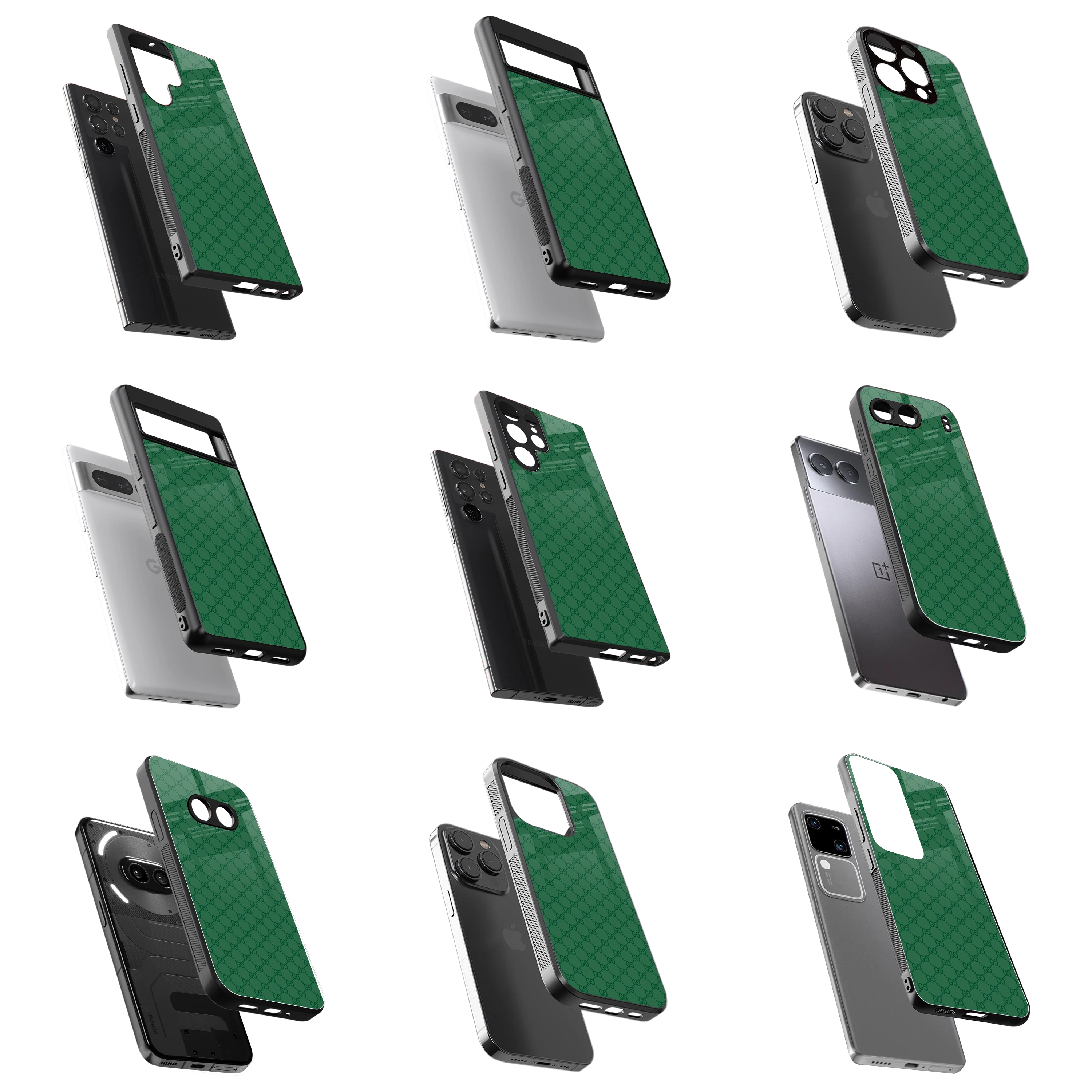 Durable Glass Back Mobile Case for iPhone, Samsung, OnePlus, Google Pixel, Redmi, Vivo, Oppo