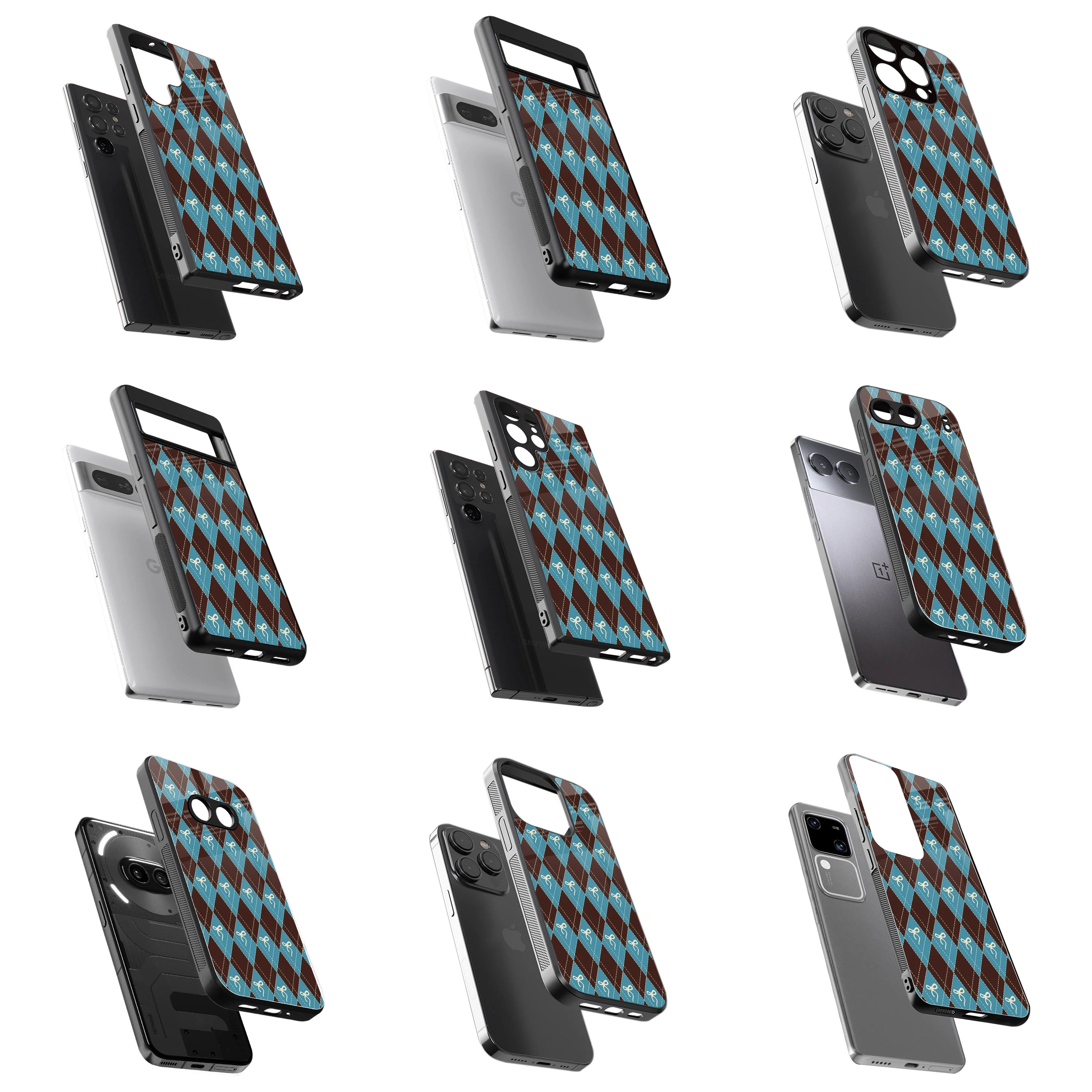 Durable Glass Back Mobile Case for iPhone, Samsung, OnePlus, Google Pixel, Redmi, Vivo, Oppo