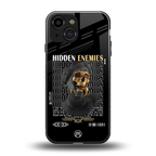hidden enemies back phone cover | glass case for iphone 13 mini