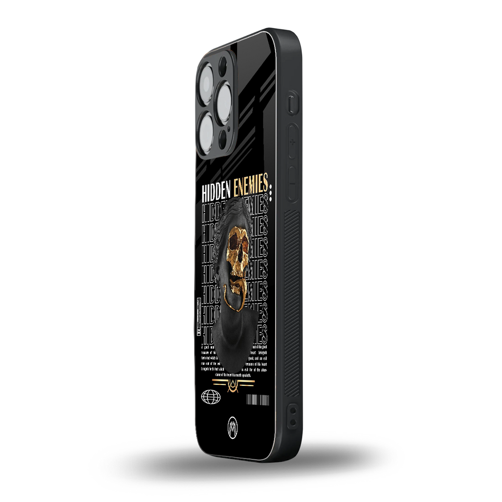 hidden enemies back phone cover | glass case for iphone 13 pro max