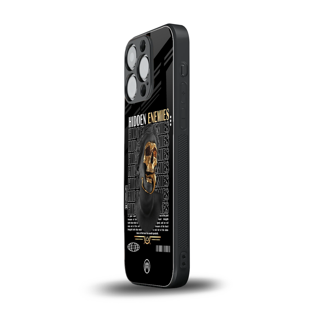 hidden enemies back phone cover | glass case for iphone 13 pro