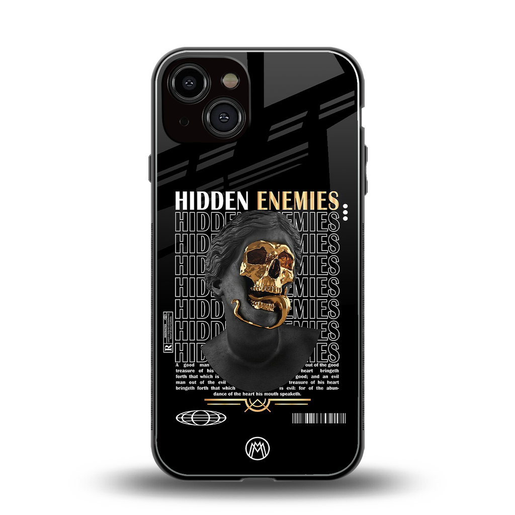 hidden enemies back phone cover | glass case for iphone 13