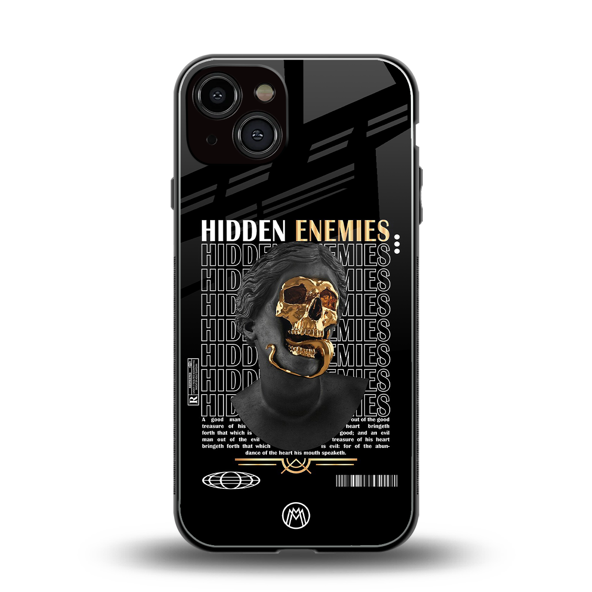 hidden enemies back phone cover | glass case for iphone 13
