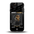 hidden enemies back phone cover | glass case for iphone 14 plus