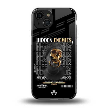 hidden enemies back phone cover | glass case for iphone 15