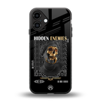hidden enemies back phone cover | glass case for iphone 16 plus