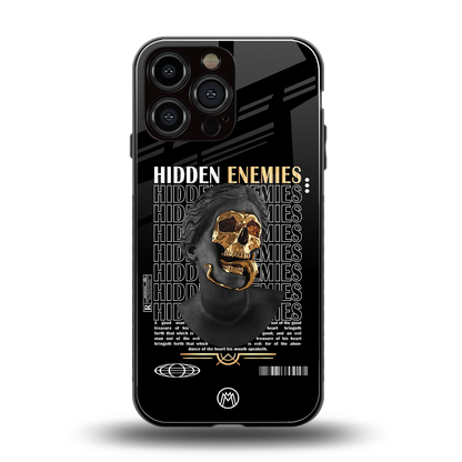 hidden enemies back phone cover | glass case for iphone 16 pro max