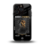 hidden enemies back phone cover | glass case for iphone 16 pro