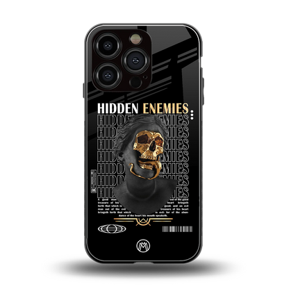 hidden enemies back phone cover | glass case for iphone 16 pro