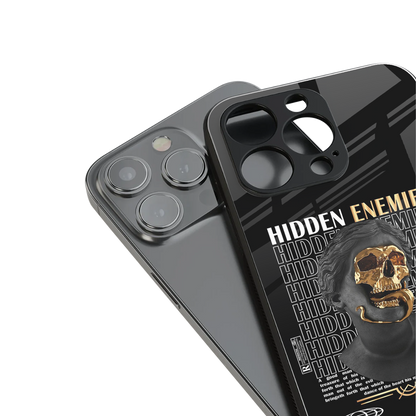 hidden enemies back phone cover | glass case for iphone 14