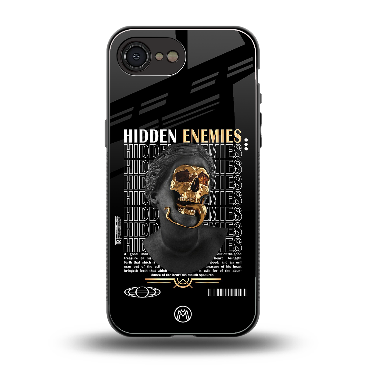 hidden enemies back phone cover | glass case for iphone 16e
