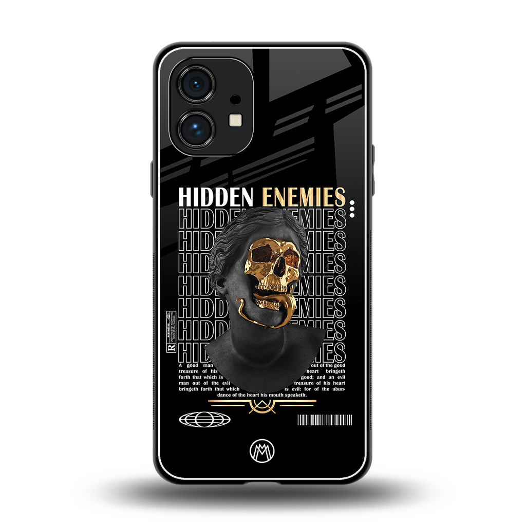 hidden enemies back phone cover | glass case for nothing phone 1