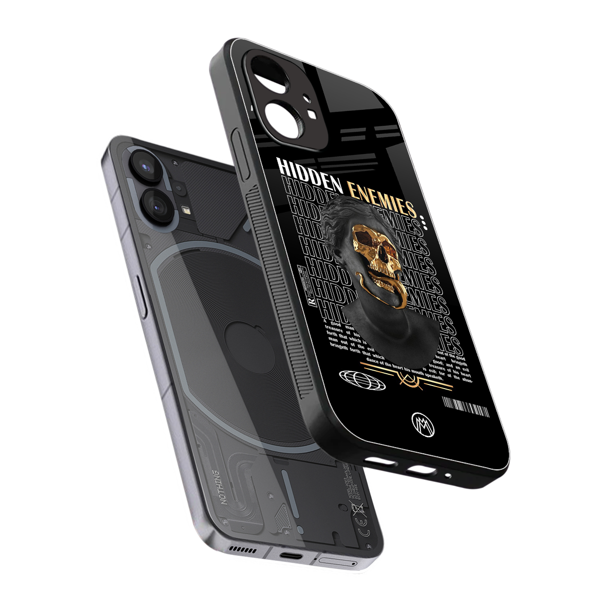 hidden enemies back phone cover | glass case for nothing phone 1