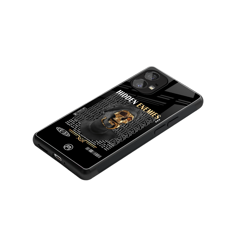 hidden enemies back phone cover | glass case for nothing phone 1