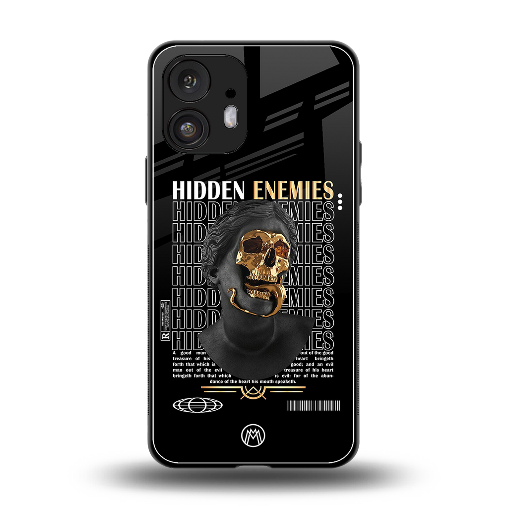 hidden enemies back phone cover | glass case for nothing phone 2