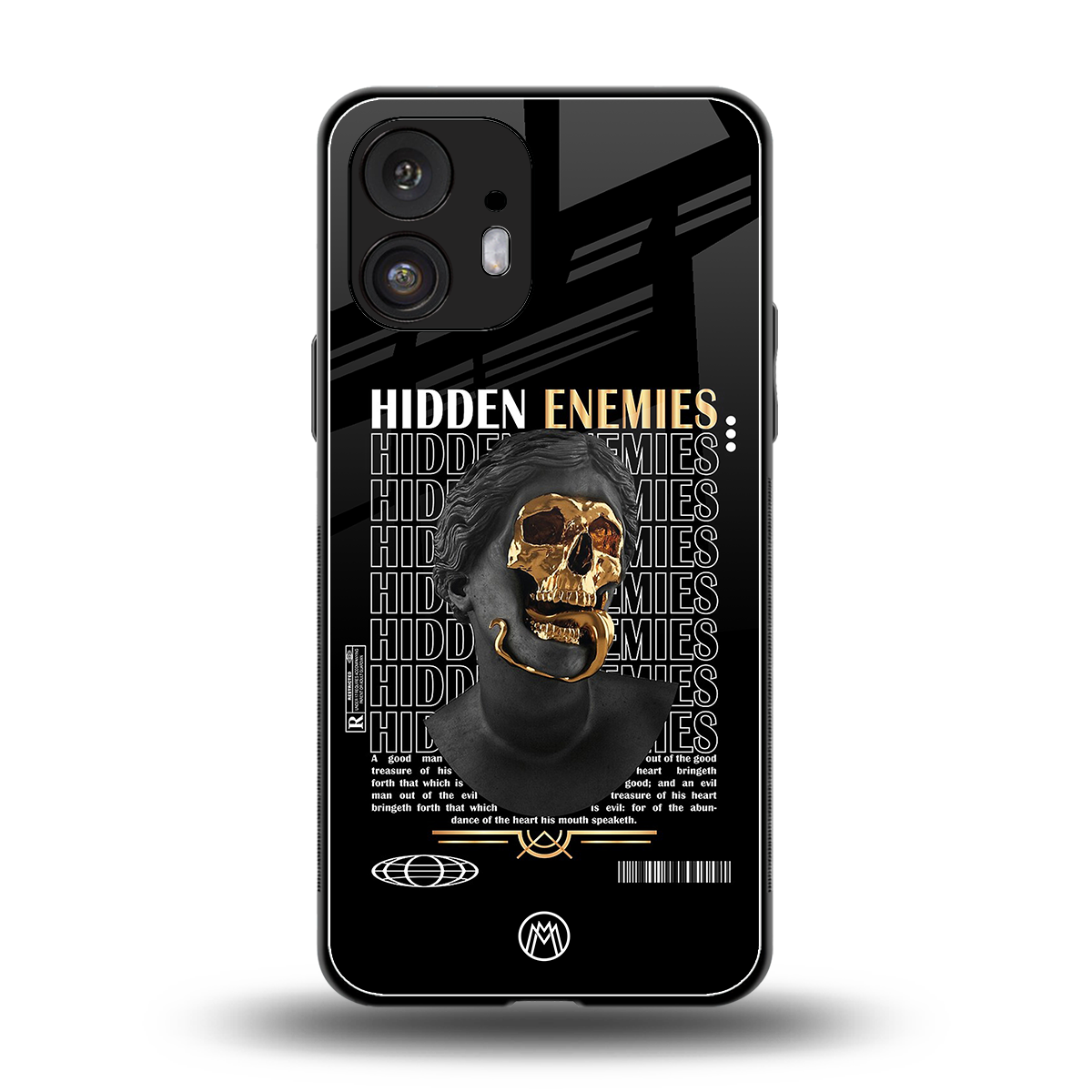hidden enemies back phone cover | glass case for nothing phone 2