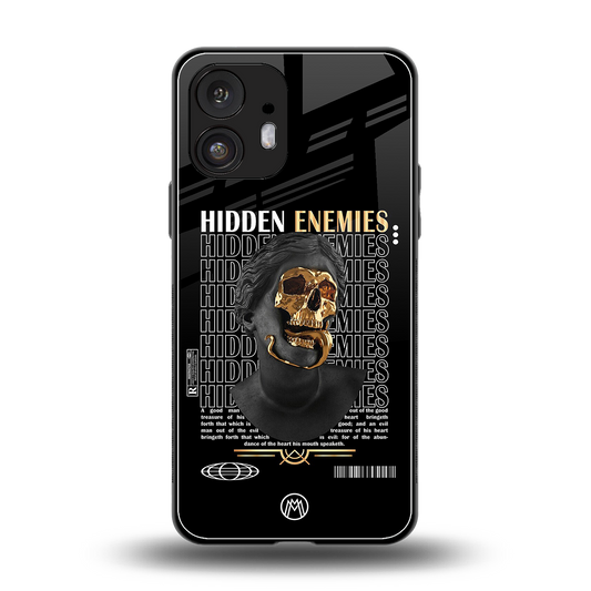 hidden enemies back phone cover | glass case for nothing phone 2