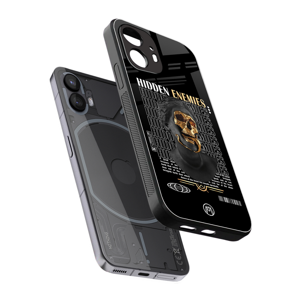 hidden enemies back phone cover | glass case for nothing phone 2