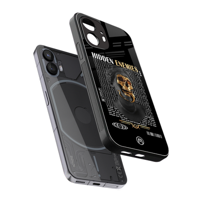 hidden enemies back phone cover | glass case for nothing phone 2