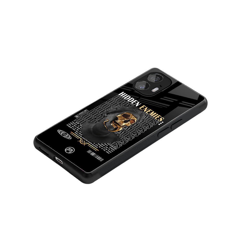 hidden enemies back phone cover | glass case for nothing phone 2