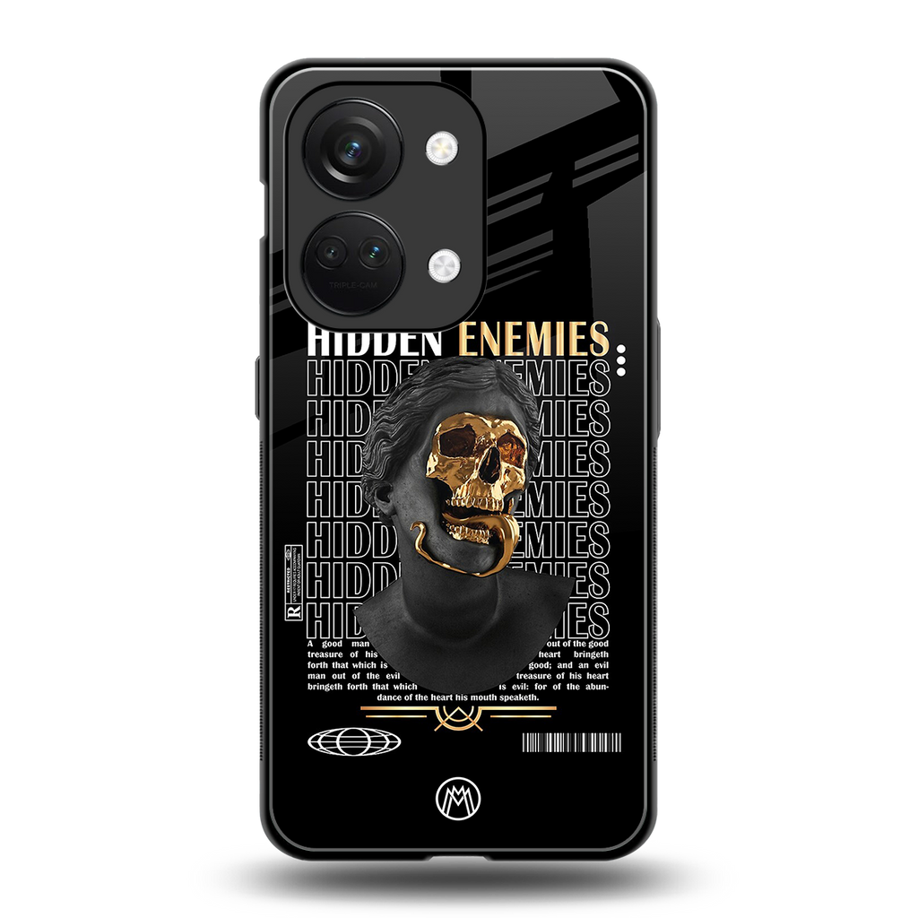 hidden enemies back phone cover | glass case for oneplus nord 3