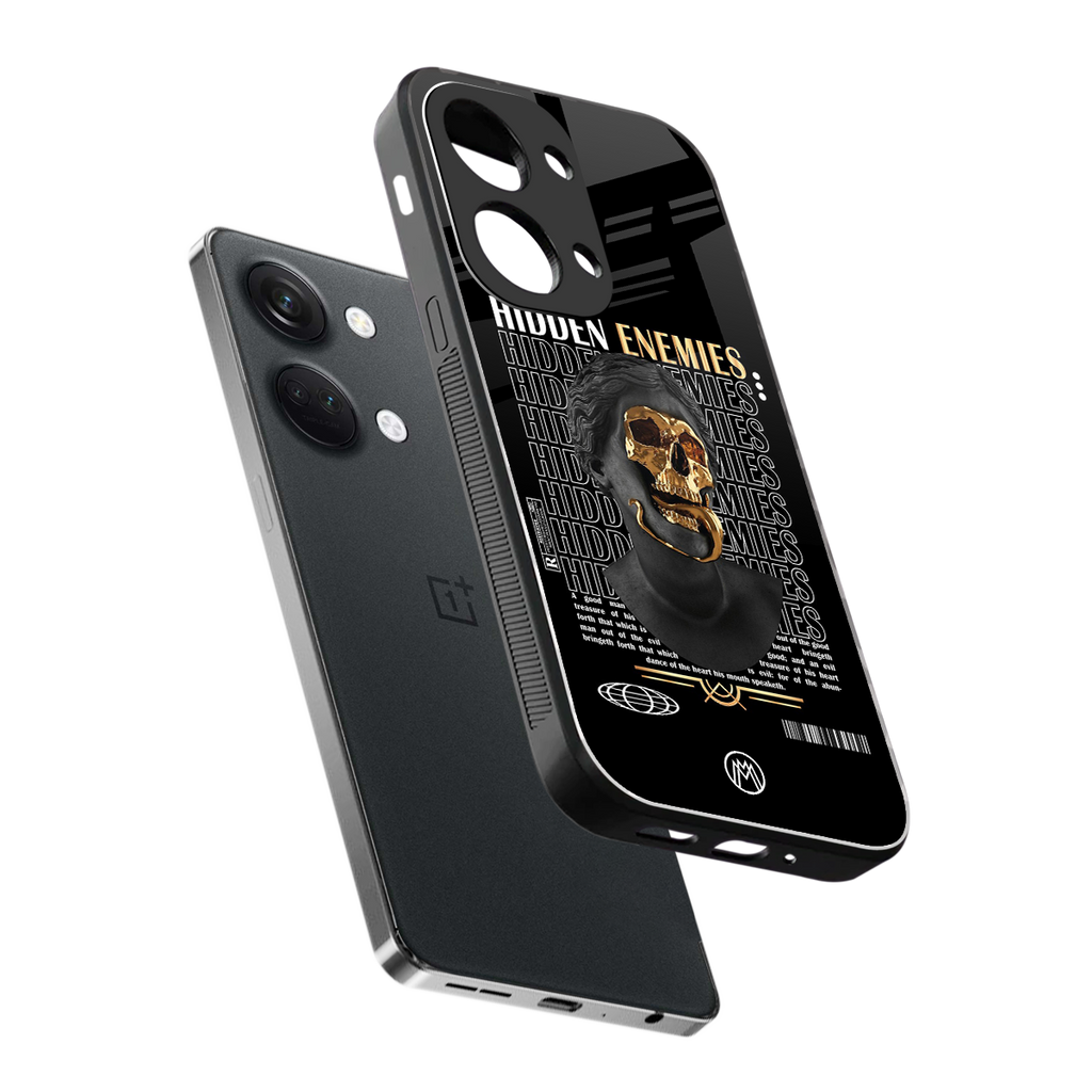 hidden enemies back phone cover | glass case for oneplus nord 3