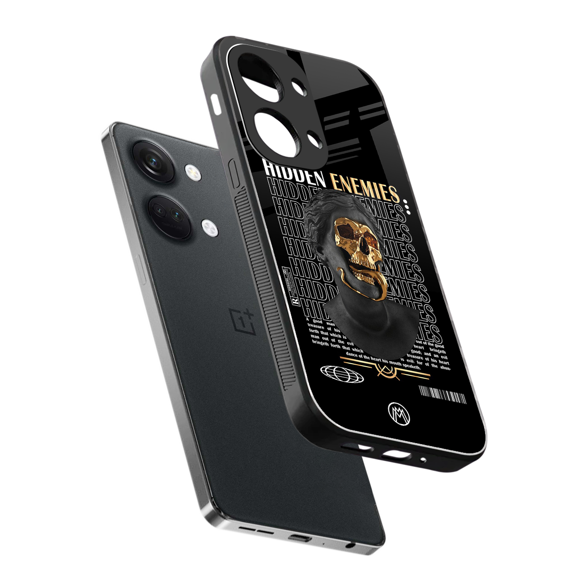 hidden enemies back phone cover | glass case for oneplus nord 3
