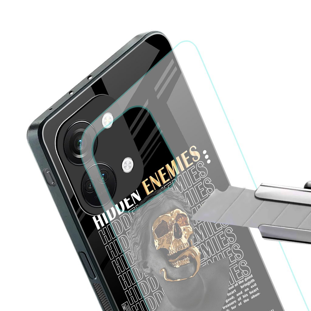 hidden enemies back phone cover | glass case for oneplus nord 3