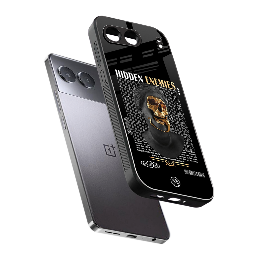 hidden enemies back phone cover | glass case for oneplus nord 4