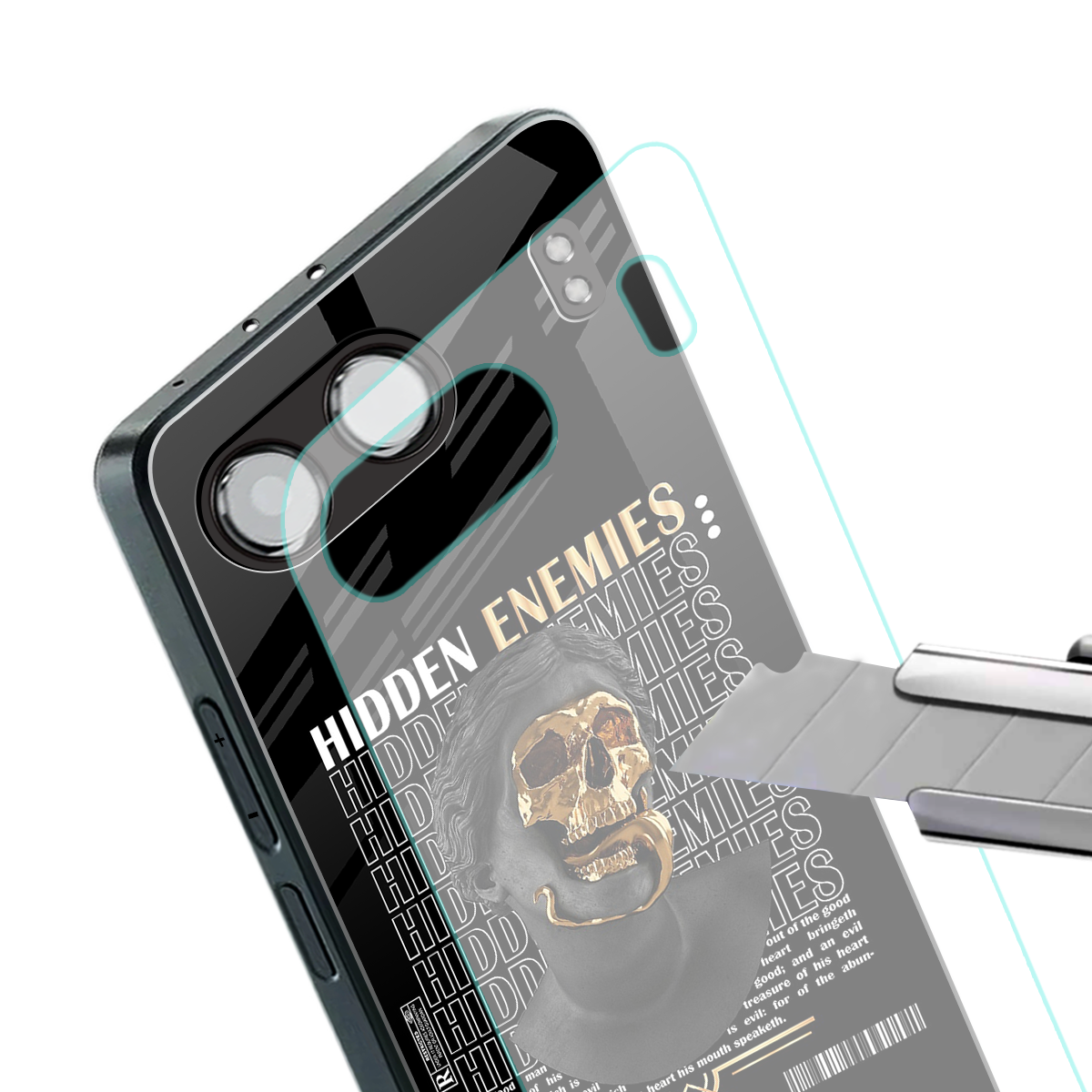 hidden enemies back phone cover | glass case for oneplus nord 4