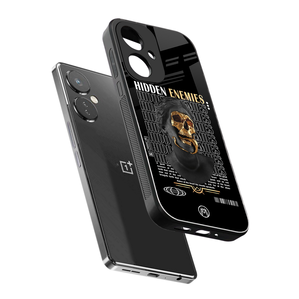 hidden enemies back phone cover | glass case for oneplus nord ce 3