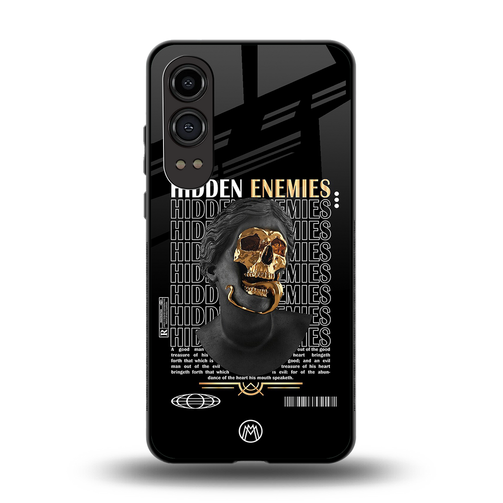hidden enemies back phone cover | glass case for oneplus nord ce 4 lite