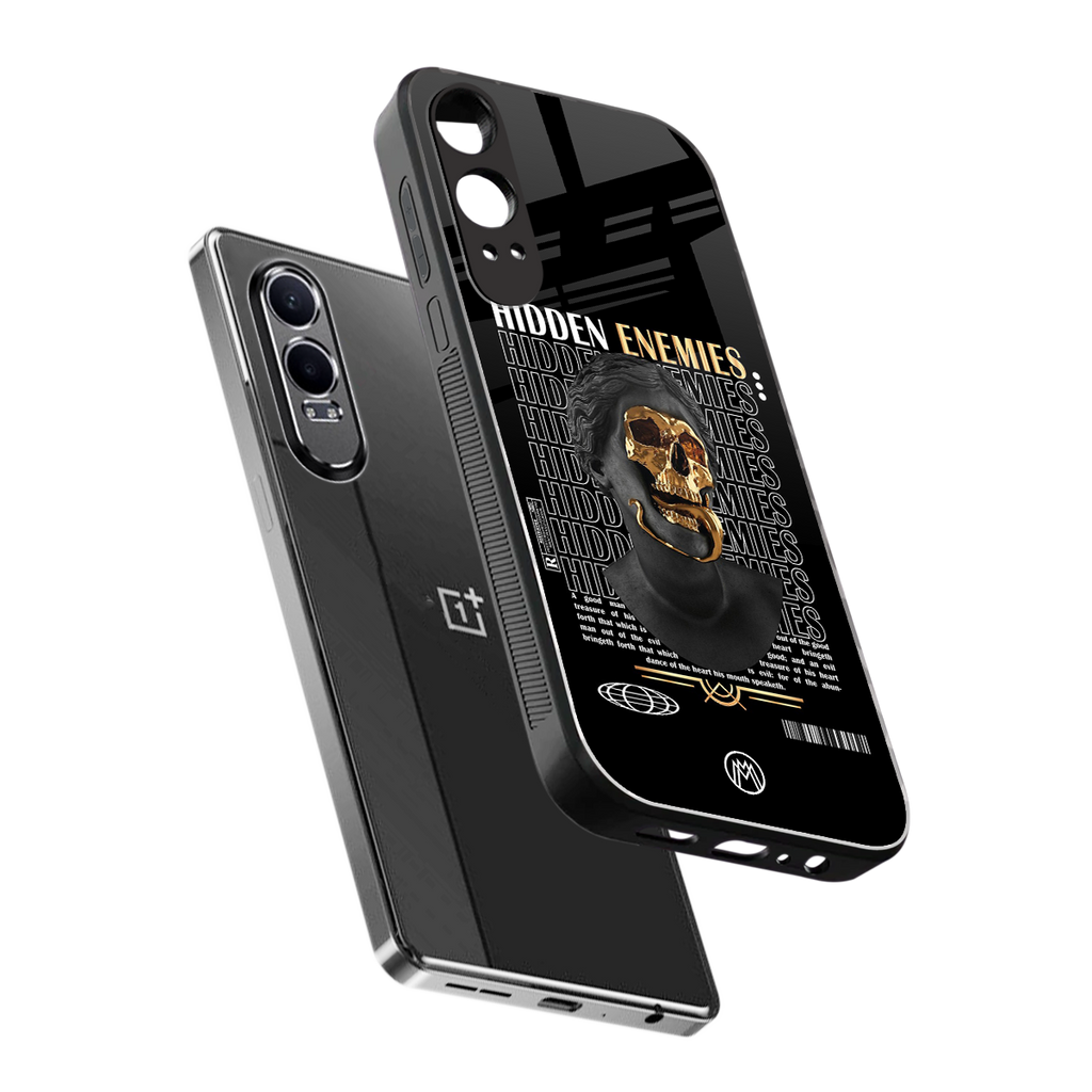 hidden enemies back phone cover | glass case for oneplus nord ce 4 lite