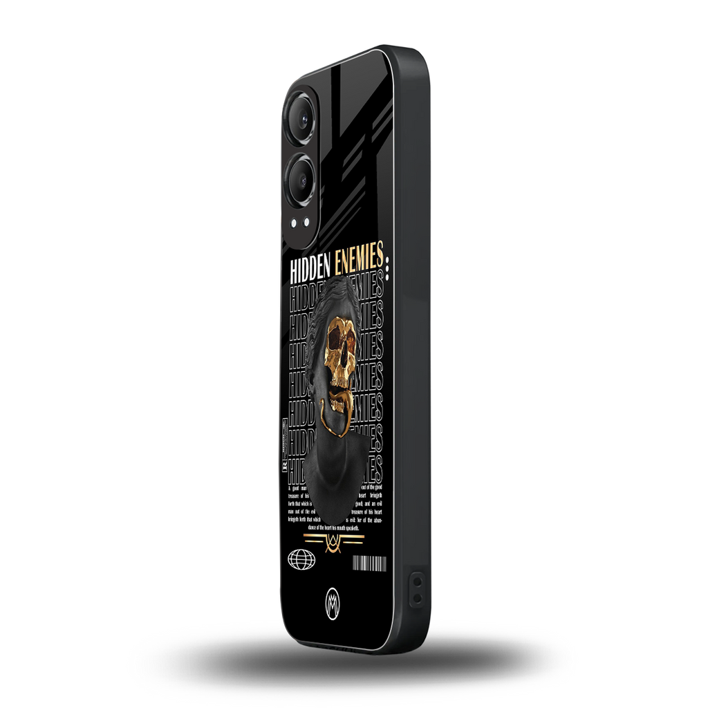 hidden enemies back phone cover | glass case for oneplus nord ce 4 lite