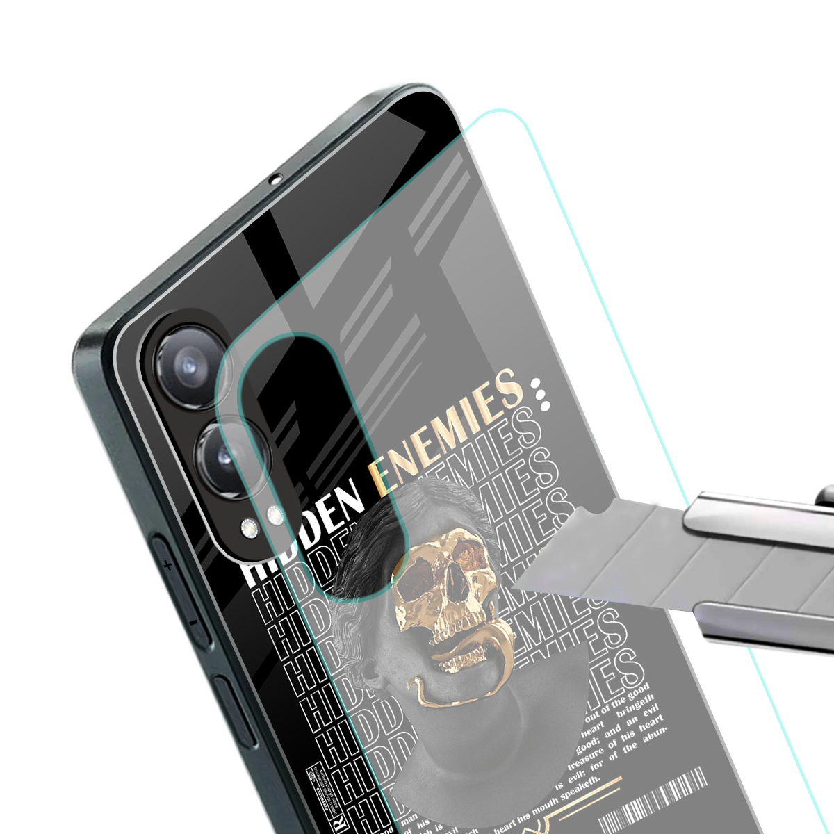 hidden enemies back phone cover | glass case for oneplus nord ce 4 lite